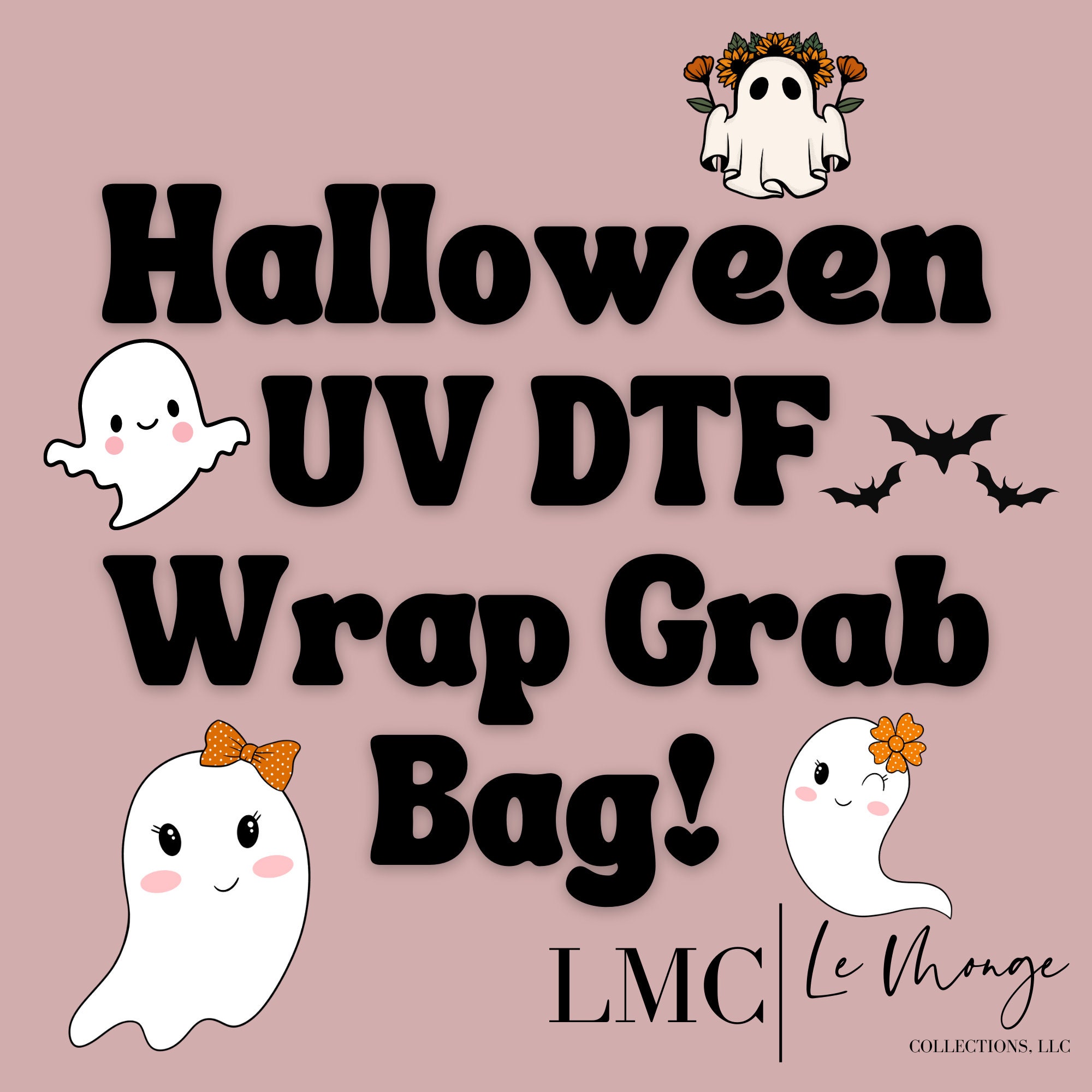 Fun Halloween UV DTF Wraps Grab Bag, Full Cup Wrap 16oz. Glass Can,  Permanent Adhesive UV, Libbey Glass Can Wrap 