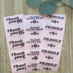 Please Do not Bend Stickers | Fragile Packaging Labels | Thank you for your purchase | Business stickers for packaging | Thermal Stickers