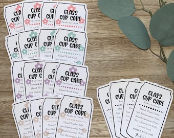 Printed Libbey Glass Cup Care Cards | Libbey Cup instruction cards | Beer Glass Can Care Cards | Printed Cup Care Cards
