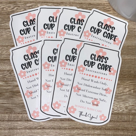 Libbey Glass Cup Care Card Glass Cup Care Instructions Stickers