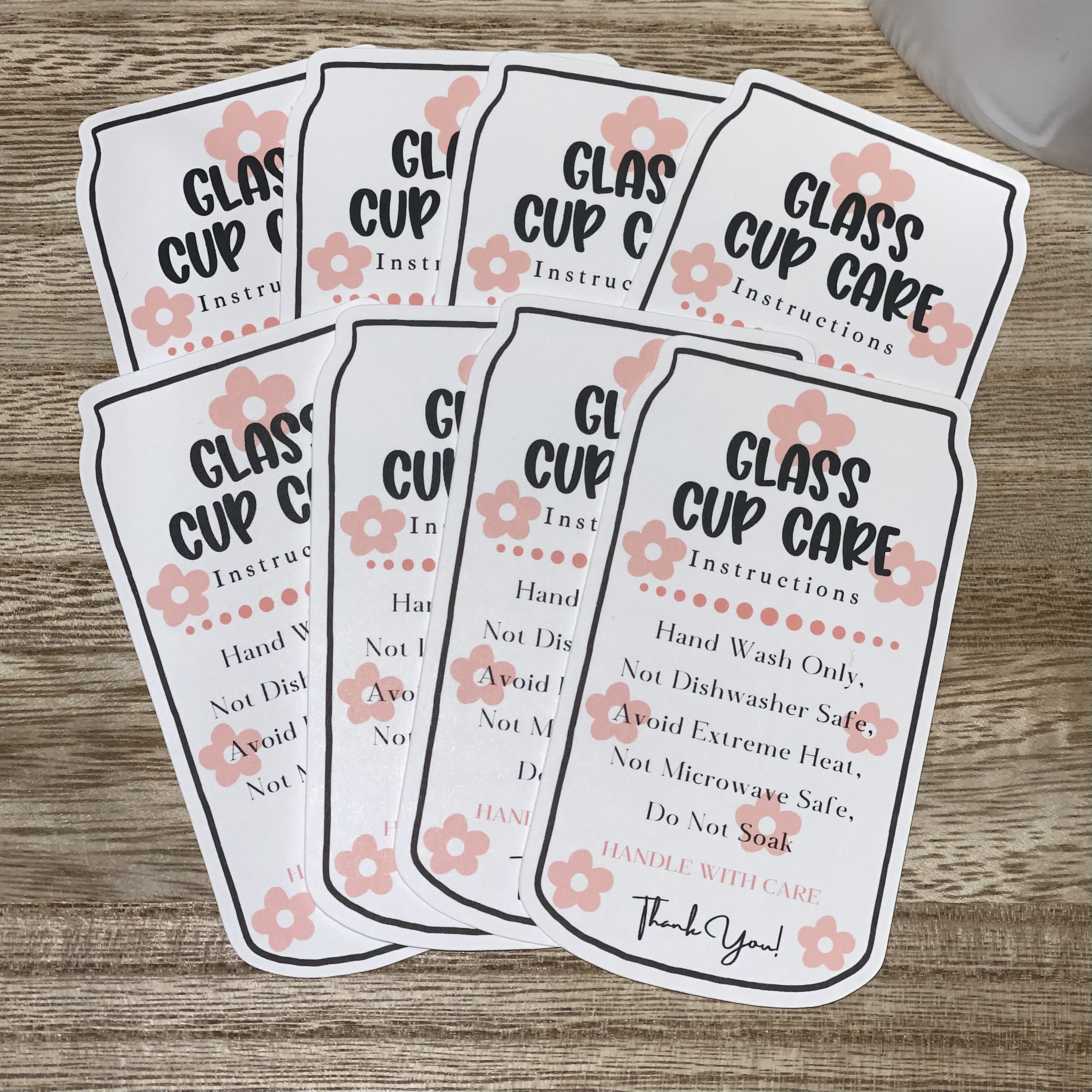 Libbey Glass Can Care Card, Printable Cup Care Instructions Card