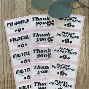 Please Do not Bend Stickers | Fragile Packaging Labels | Thank you for your purchase | Business stickers for packaging | Thermal Stickers
