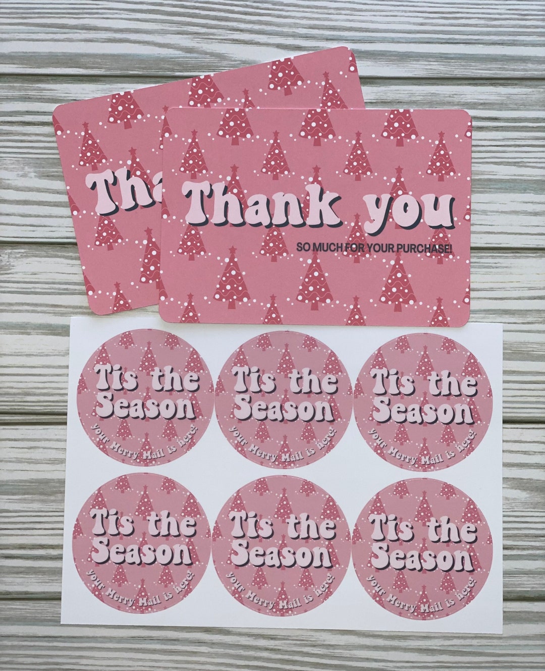 Christmas Thank You Business Cards, Holiday Thank You Cards, Small Business Thank You Cards