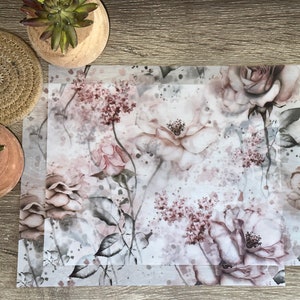 Floral Vellum Paper, Letter Size Vellum Paper, Printed Floral Translucent Paper, DIY Wedding Invitations, DIY Invitations, Scrapbook Paper