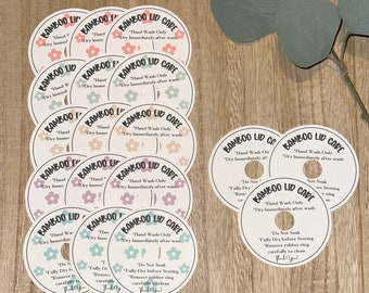 Printed Bamboo Lid Care Cards | Bamboo Lid Care Instruction cards | Beer Glass Can Lid Care Cards | Printed Cup Lid Care Cards,