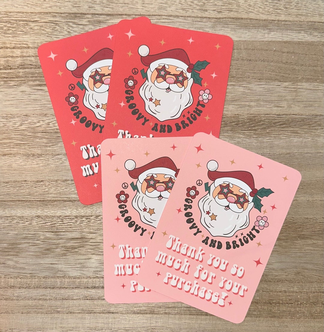Retro Christmas Thank You Business Cards, Holiday Thank You Cards