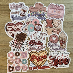 Valentines Day Sticker Pack, Holiday Sticker Pack, Waterproof Vinyl Sticker Pack, Freebie Sticker Pack, Retro Valentine&#39;s Day Stickers