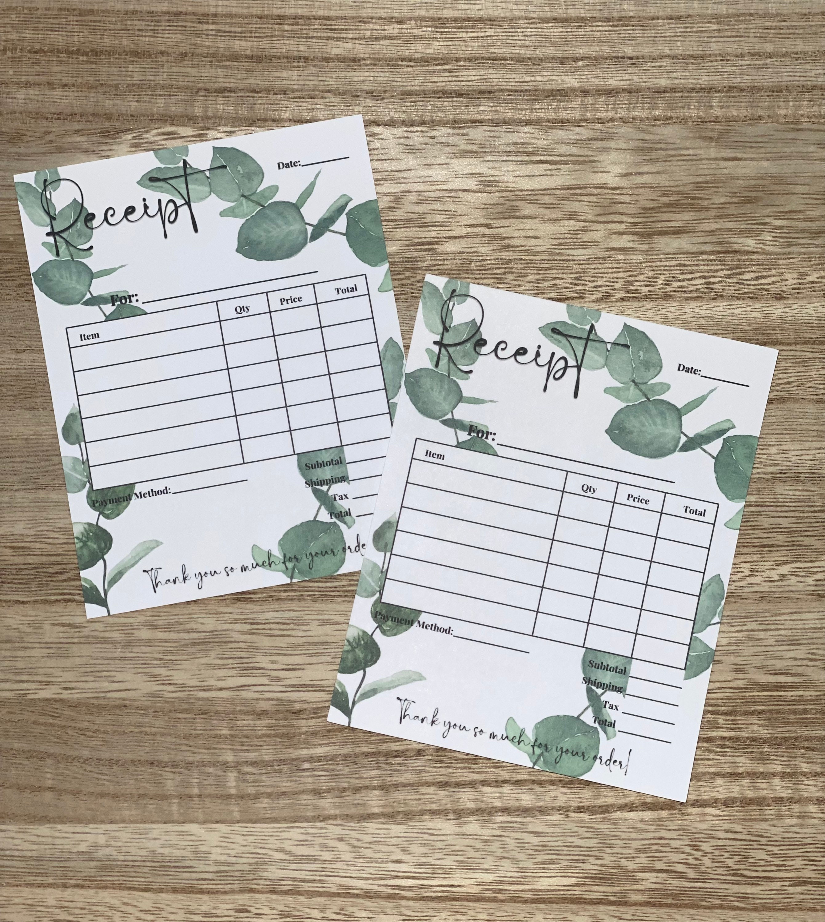 Small Rack Receipt Small Business Receipts | Receipts for Small Businesses | Order Form ...