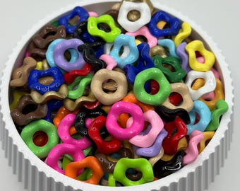 16mm Mix Spacer Beads, Wavy Spacer, For Beaded Charm, Donut Spacers, Beadable Pen Spacers, Glossy Beads, Acrylic Wavy Spacers, Bead Spacers