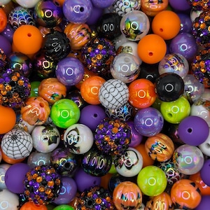 16mm Beads for Beadable Pens, Spooky Bead Mix, Halloween Bead Soup, Bead Scoop, Halloween Bead Mix, Spooky Beads, Halloween Beads for pens