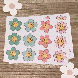 Smiley Daisy Stickers | Packaging Label Stickers | Small Business Stickers | Envelope Stickers | Business stickers for packaging