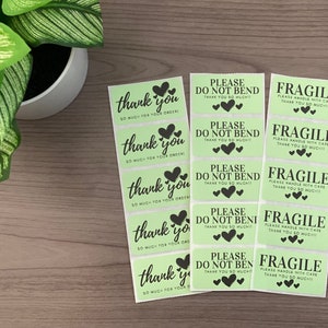 Please Do not Bend Stickers | Fragile Packaging Labels | Thank you for your purchase | Business stickers for packaging | Thermal Stickers