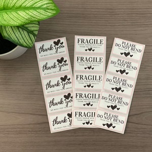 Please Do not Bend Stickers | Fragile Packaging Labels | Thank you for your purchase | Business stickers for packaging | Thermal Stickers