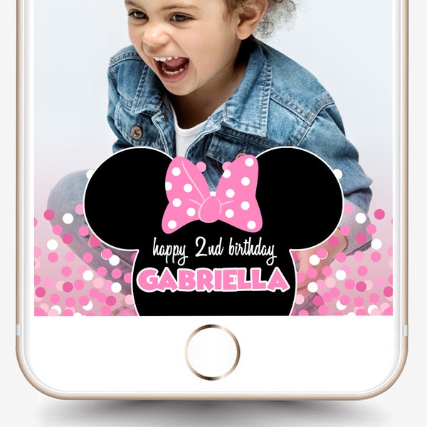 Minnie Mouse Snapchat Filter, Minnie Mouse Geofilter, Minnie Mouse Filter, Minnie Mouse Birthday Decorations, Minnie Mouse Decorations