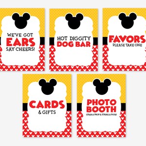 Mickey Mouse Printable Signs, Mickey Mouse Party Signs, Mickey Mouse ...