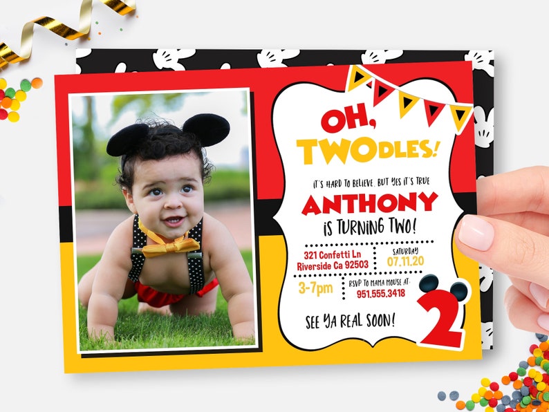 Oh Twodles Invitation Oh Twodles Invite 2nd Birthday Etsy