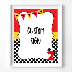 Mickey Mouse Sign, 2nd Birthday, Oh Twodles, Printable, Editable, Custom Sign, Mickey Mouse Decorations, Corjl, Instant Download
