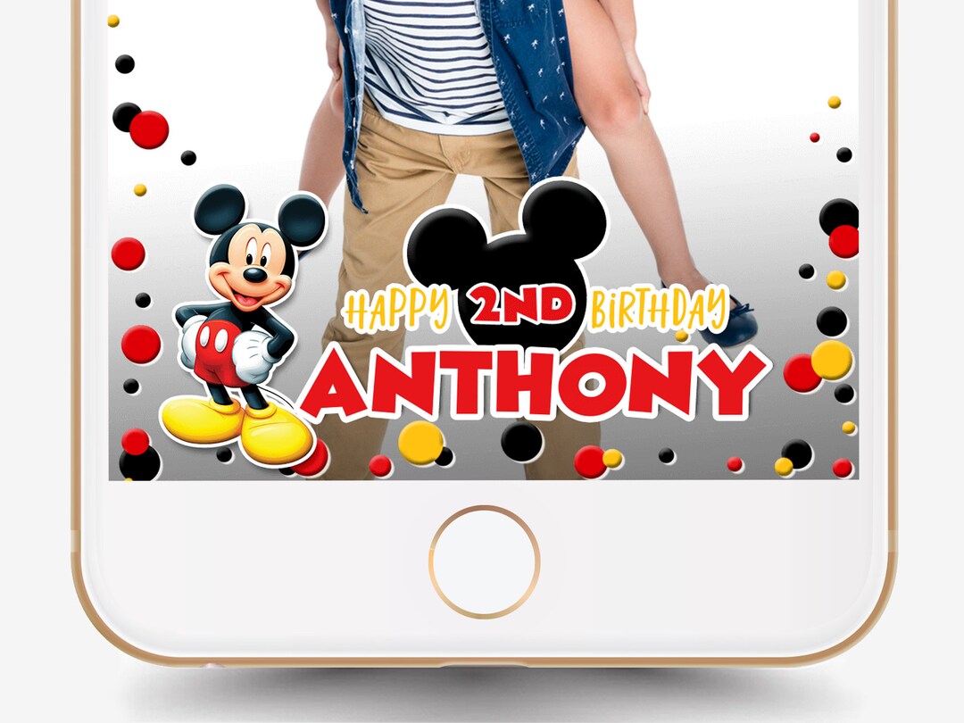 Editable Mickey Mouse Birthday Snapchat Filter (digital Download) - Etsy UK