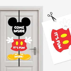 Mickey Mouse Door Sign Printable Birthday Decorations Come - Etsy