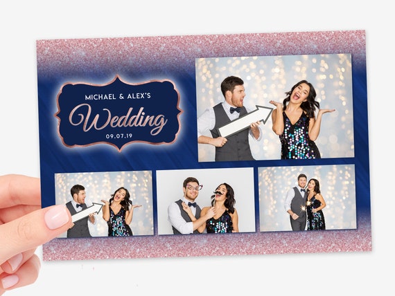 Photo Booth Template Wedding Navy Photo Booth Template Rose Etsy