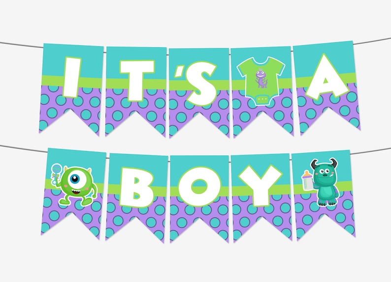 Monsters Inc Baby Shower Decorations, Monsters Inc Baby Shower Printable, Monsters Inc Baby Shower Banner, Monsters Inc Baby Shower 