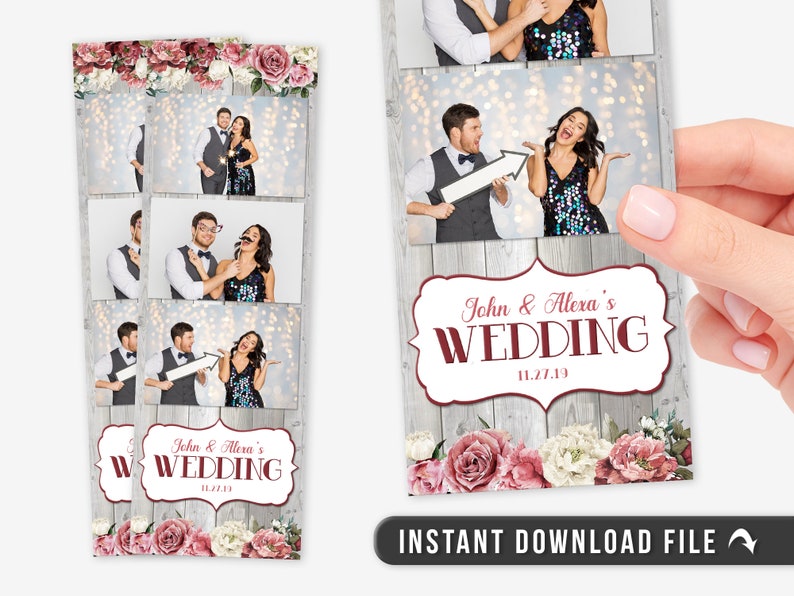 Floral Photo Booth Template Photo Booth Template Wedding Etsy