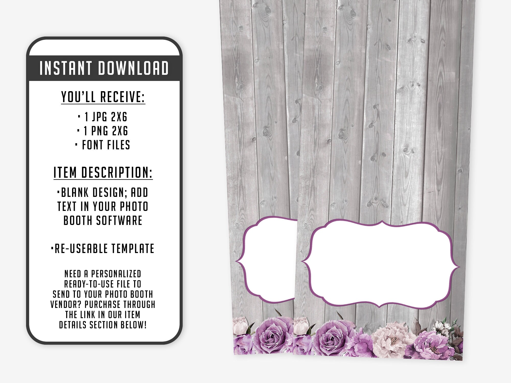 Floral Photo Booth Template Photo Booth Template Wedding Etsy