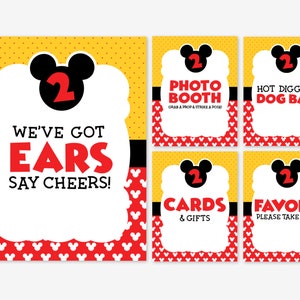Mickey Mouse Birthday Printables | Mickey Party Printables | Mickey Mouse Signs | Oh Twodles Birthday | Oh Twodles Printables