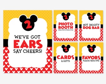 Mickey Mouse Oh Twodles 2nd Birthday Signs (PDF)