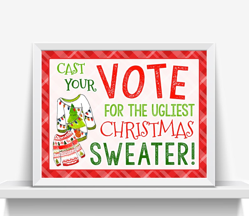 Ugly Christmas Sweater Ballot Printable Ugly Christmas | Etsy