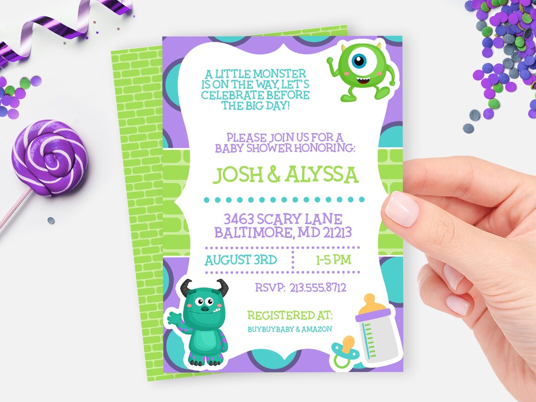 Monsters Inc Baby Shower Invitation, Monsters Inc Baby Shower Invite ...