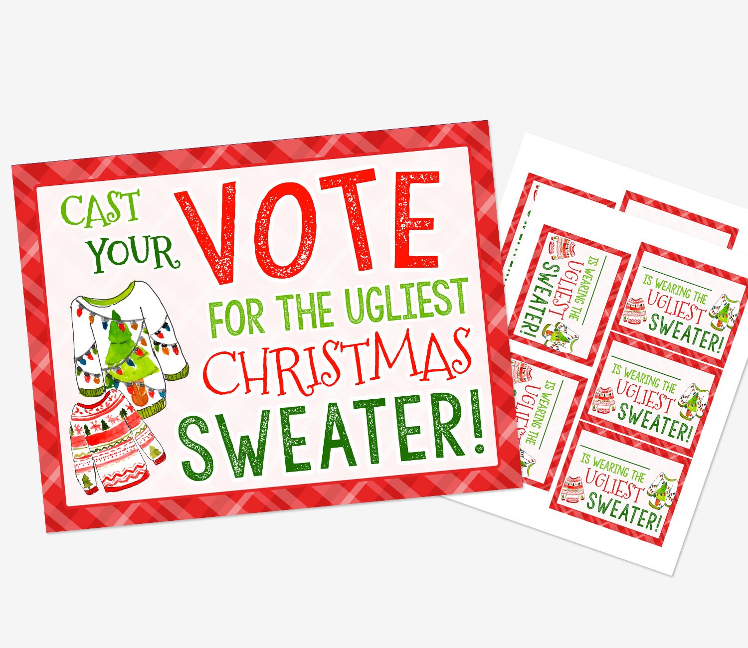 Ugly Christmas Sweater Ballot Printable Ugly Christmas | Etsy