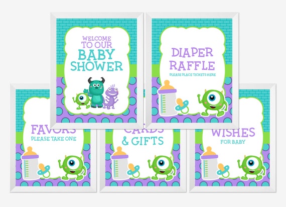 Monsters Inc Baby Shower Decorations Monsters Inc Baby Shower Etsy