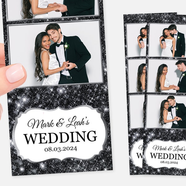 Photo Booth Template, Black and White, Silver, Classic, Wedding Template, Elegant, 2x6, Birthday, Prom Photo Booth Template, Anniversary