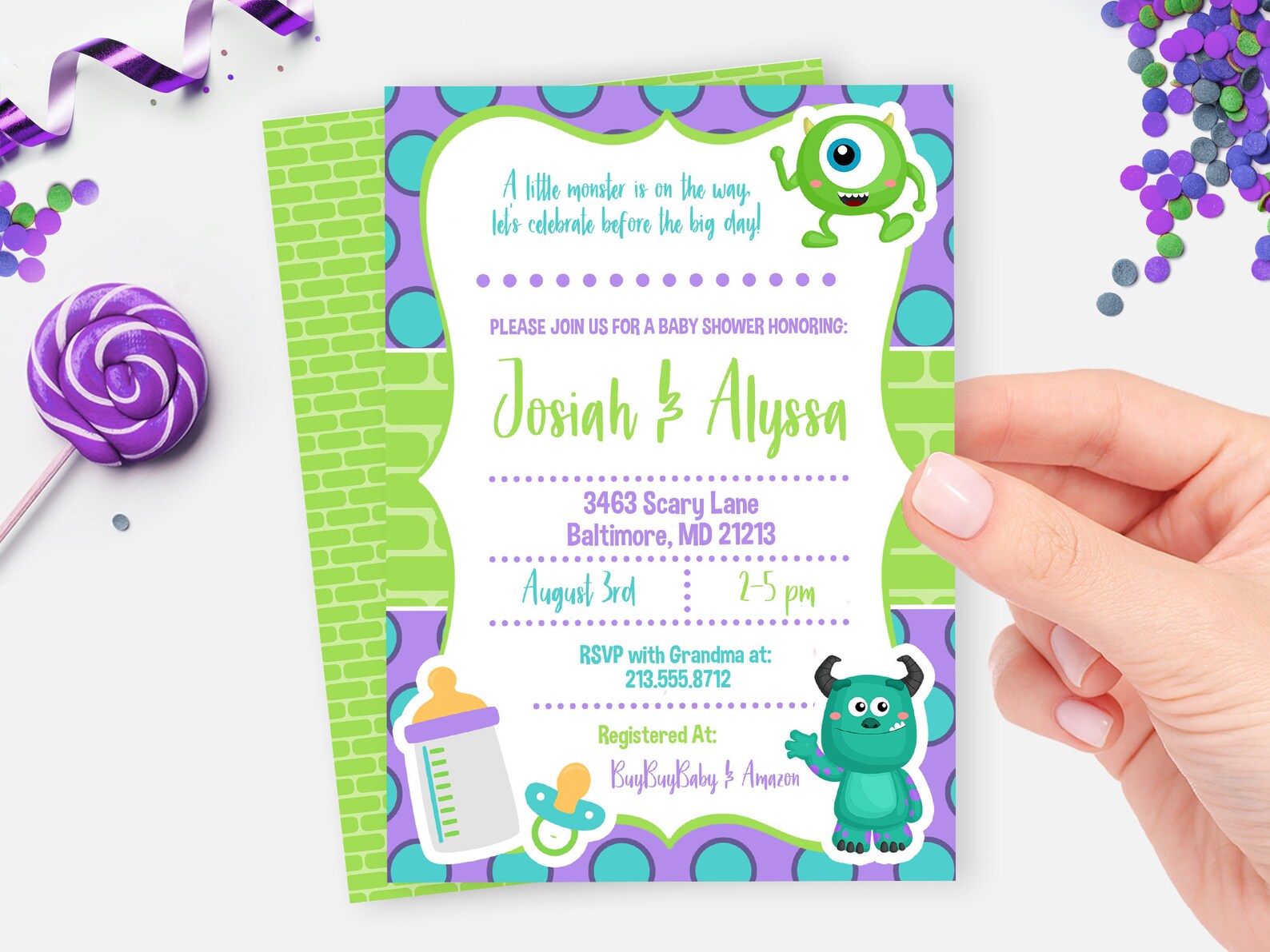 Monsters Inc Baby Shower Invitation Monsters Inc Baby Shower - Etsy