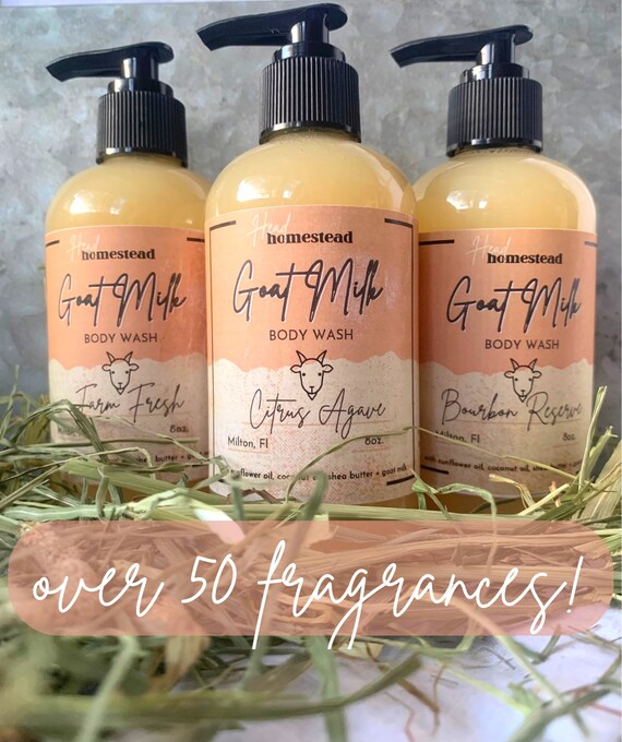 Goat Milk Body Wash Bath Gel Liquid Soap Etsy