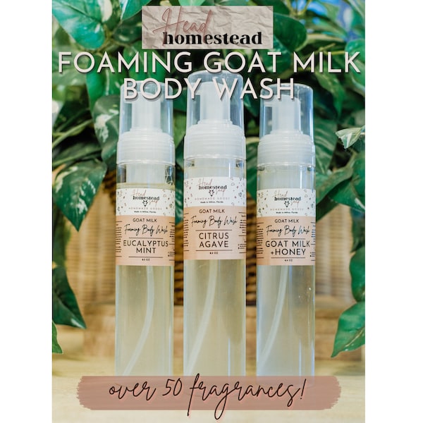 Foaming Castile + Goat Milk Body Wash, Gentle Foaming Bath Soap, Baby Foaming Body Wash, Castille+Goat Milk Foaming Body Wash