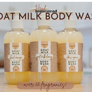 Goat Milk Body Wash, Bath Gel, Liquid Soap