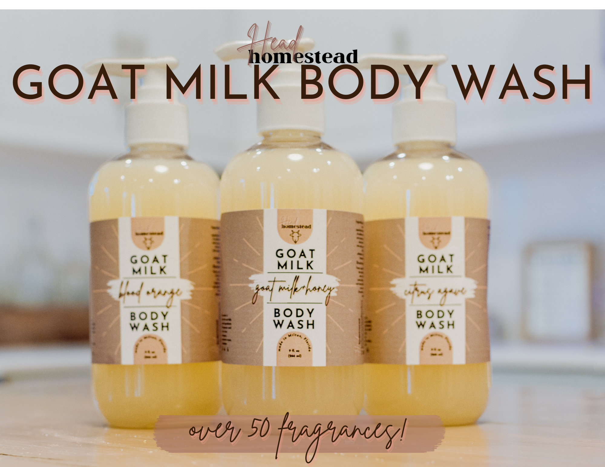 Goat Milk Body Wash, Bath Gel, Liquid Soap 