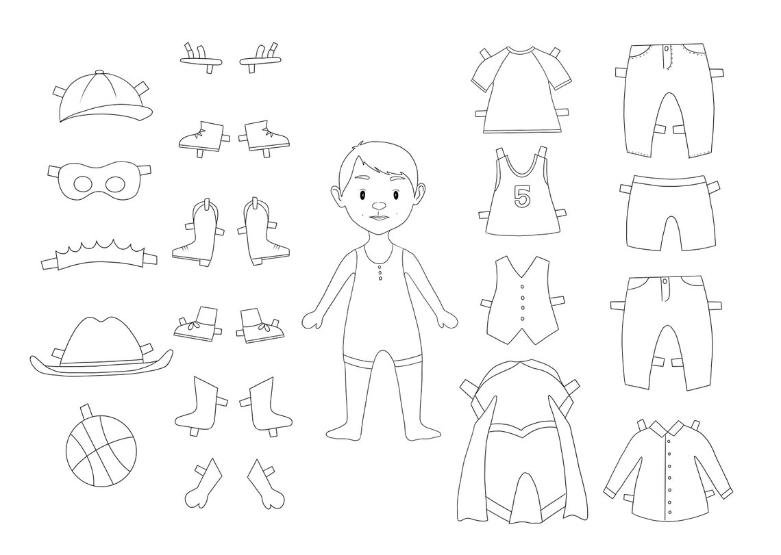 Boy &amp; Girl Paper Dolls | Etsy