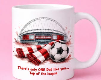 Dad Football Mug, Personalised Fathers Day Gift, Personalised Dads Football Team, Dad Birthday Or Christmas Gift, To Dad From Kids, Coffee