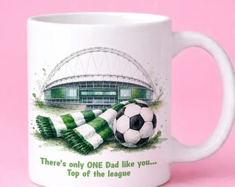 Dad Football Mug, Personalised Fathers Day Gift, Personalised Dads Football Team, Dad Birthday Or Christmas Gift, To Dad From Kids, Coffee
