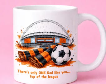 Dad Football Mug, Personalised Fathers Day Gift, Personalised Dads Football Team, Dad Birthday Or Christmas Gift, To Dad From Kids, Coffee