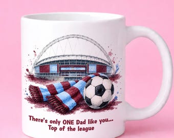 Dad Football Mug, Personalised Fathers Day Gift, Personalised Dads Football Team, Dad Birthday Or Christmas Gift, To Dad From Kids, Coffee