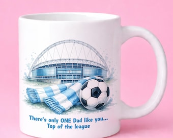 Dad Football Mug, Personalised Fathers Day Gift, Personalised Dads Football Team, Dad Birthday Or Christmas Gift, To Dad From Kids, Coffee