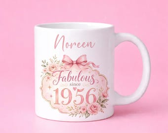 70th Birthday Gift, 1956 Gift, 70th Mug, Personalised 70th, Fabulous At 70, 1956 For Her, Gift For Grandmother, Personalised Grandchildren