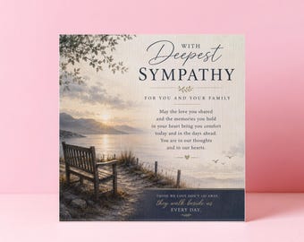 With Deepest Sympathy Card For Male,  Condolence Card,  Grief And Mourning Card, Thinking Of You After A Loss, Card For Funeral, Keepsake