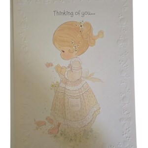 Cartão Vintage Precious Moments 1992 Pensando em Você da Hallmark