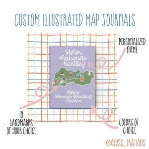 Illustriertes Personalisiertes Map Mission Journal, Personalisiertes Erinnerungsnotizbuch, Elder Missionar Abschluss Weihnachtsgeschenk, Zum Dienen berufen, LDS