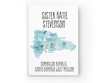 Illustriertes benutzerdefiniertes Karten-Journal, personalisiertes Erinnerungs-Notizbuch, Schwester-Missionar-Abschluss-Weihnachtsgeschenk, berufen, zu dienen, HLT, Missionskarte